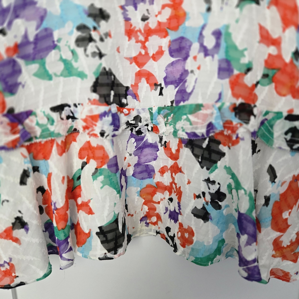 Tanya Taylor Coloful Floral Ruffle Dress Size 2 - Picture 14 of 16